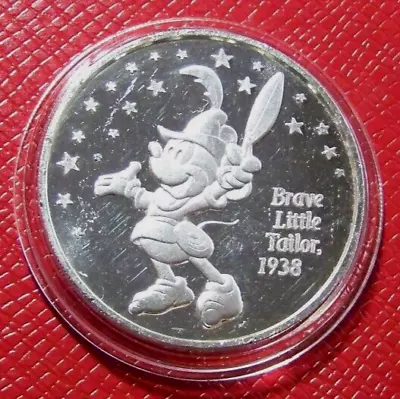 2003 Disney Mickey Mouse-Brave Little Tailor Medallion 1 Troy Oz.999 Silver • $48.88