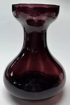 Vintage Italian Art Glass Purple Amethyst Plum Bulb Forcing Vase Hyacinth Optic • $35