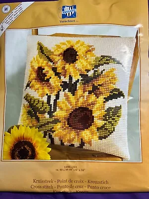 Verachtert Vervaco Cross Stitch Kit Daisies Pillow 16  X 16  New Not Sealed • $24