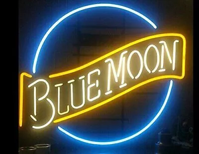 Blue Moon Vintage Custom Real Neon Sign Light Decor Room Club Club 19 X19  • $133.85