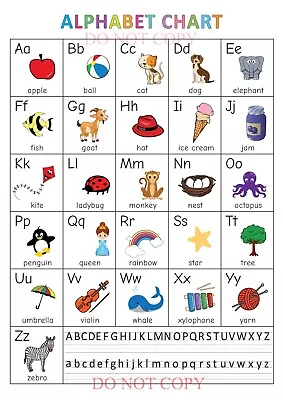 Alphabet Chart Poster Wall Chart A4 Glossy + Free Postage • £3.45
