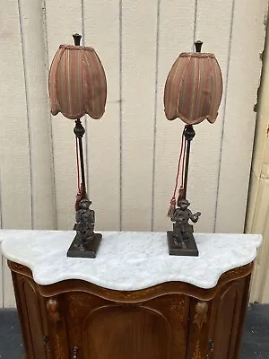64723 Pair Musical Monkeys Table Lamps • $210
