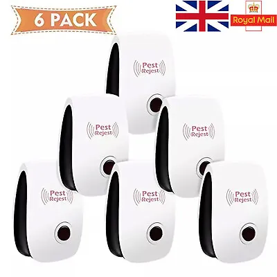 6 Ultrasonic Rat Mouse Repellent Sonic Anti Mosquito Insect Pest Killer Repeller • £12.99