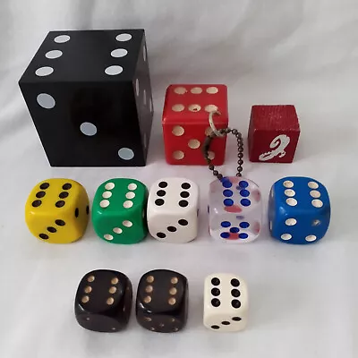 LOT Of 11  DICE Larger Sizes And Assorted Colors • $7