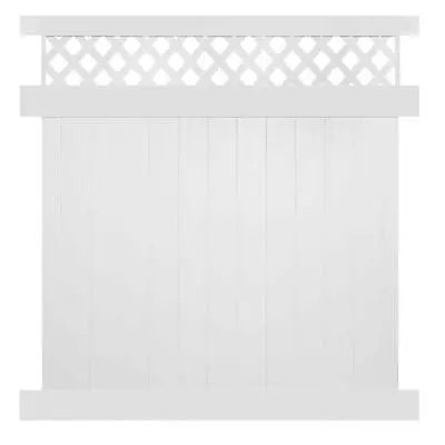 Weatherables Vinyl Fence Panel 72 Wx60 H UV-Protected Flat Top 3-Rails In White • $184.77