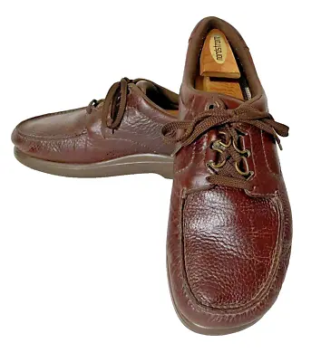 SAS Mens Bout Time Brown Pebbled Leather Lace Up X-Wide Walking Shoes Size 12WW • $39.99