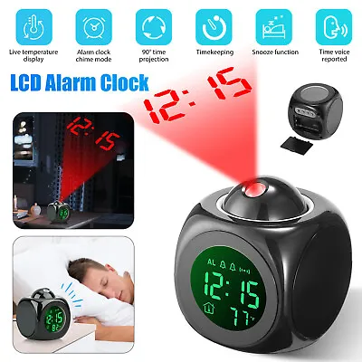 $19.96 • Buy Projector Alarm Clock Multi-function Digital LCD Clock LED Bedside Alarm Clock