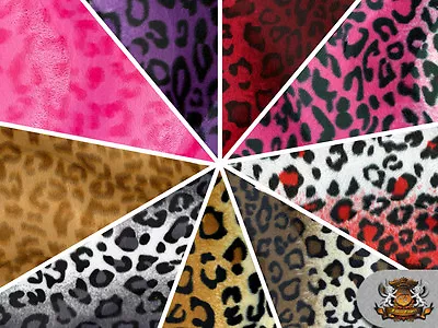 Leopard Velboa Faux Fur Short Pile Animal Print Fabric/ 60  W /Sold By The Yard  • $6.49