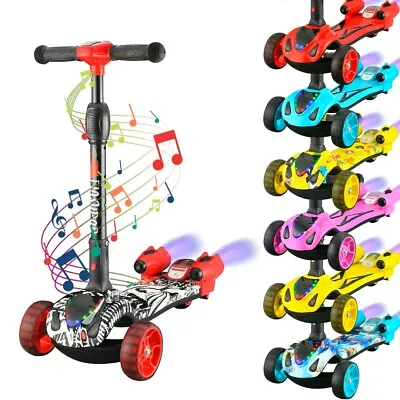 3 Wheel Kids Flamepod Scooter Child Kick Flashing Led Light Up Push Adjustable • £49.95