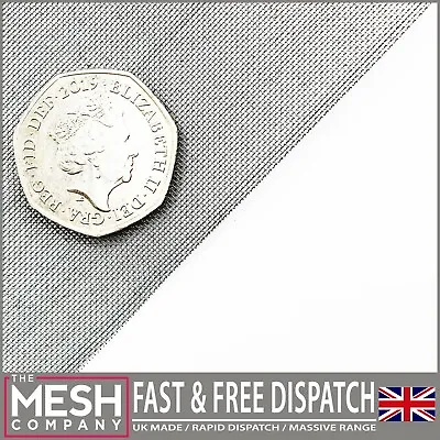 Coarse Galvanised Steel (40 LPI X 0.22mm Wire = 0.41mm Hole) Woven Wire Mesh • £19.99