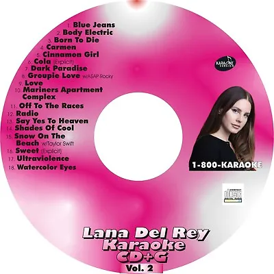 CUSTOM KARAOKE LANA DEL REY V.2 18 GREAT SONG Cdg CD+G W/TAYLOR RARE ALBUM CUTS • $39.95
