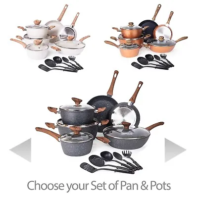 Set Of Pan And Pots 15Pcs Non-stick Induction-compatible And Durable - Nuovva • £65.99