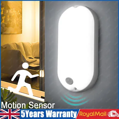 LED PIR Motion Sensor Lamp Outdoor Garden Security Wall Light LED Wall Lamp IP65 • £10.99