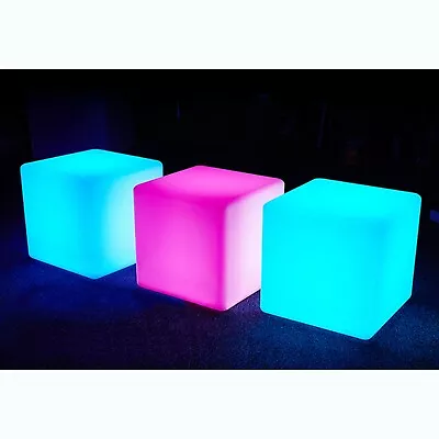 $60 • Buy 16Color Changing Square LED Light Up Bar Stool Cube LED Seat Outdoor Indoor
