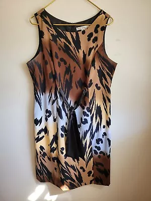 AA Studio AA Leopard Print Dress Sleeveless Polyester Lining Back Half Zipper • $28