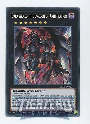 Yugioh Dark Armed The Dragon Of Annihilation BLAR-EN050 Secret Rare 1st NM/LP • £15.95