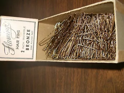 Vintage Partial Box U Shaped Hair Pins 2 Inches Bun Bronze  Women Flamingo • $10.95