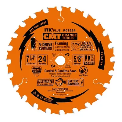 CMT® ITK-Plus™ 7-1/4  X 24-Tooth Framing Circular Saw Blade • $14.99