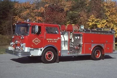 Riviera Beach MD Engine 133 1975/83 Mack CF E-ONE Pumper - Fire Apparatus Slide • $5