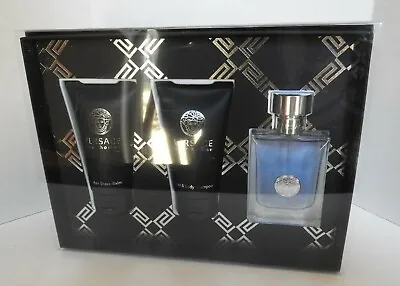 VERSACE POUR HOMME Men Cologne 3PC GIFT SET 1.7 EDT + Shampoo + After Shave NIB • $109.95