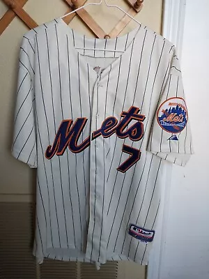 Majestic New York Mets Jose Reyes Jersey Size 48  Authentic Pinstripe. Clean! • $55