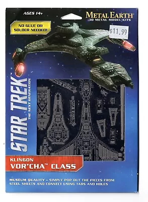 Metal Earth Star Trek Klingon Vor'cha Class 3d Steel Model Kit - Mint Unopened • $5
