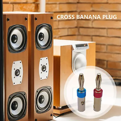 Banana Plugs 4mm Banana Plug Audio Connector Gold Plated Speaker • $7.89