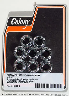 CHROME CYLINDER BASE NUTS Harley Shovelhead 80  • $21.05