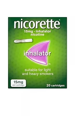 £19.95 • Buy Nicorette Inhalator, 15 Mg, 20 Cartridges Stop Smoking Aid Brand New Long Expiry