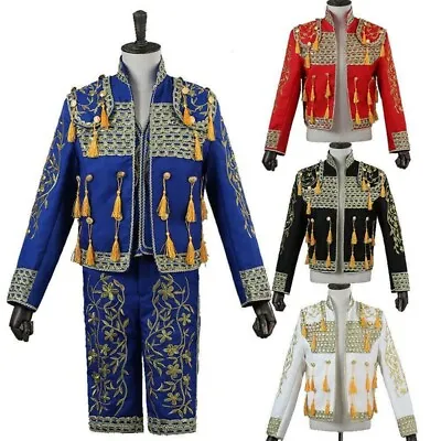 Fashion Mens Spanish Bullfighter Matador Outfit Suit Jacket Pant Cosplay Costume • $52.34