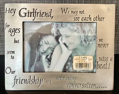 £11.53 • Buy NEW! Felco Pewter Picture Frame~5.25”x 7” Overall~Girlfriend Friendship Gift