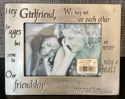 £11.53 • Buy NEW! Felco Pewter Picture Frame~5.25”x 7” Overall~Girlfriend Friendship Gift
