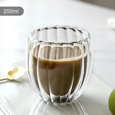 Glasses Thermal Double Wall Insulated Coffee Glass Mug Tea Cup 250/350/450Ml • £9.86