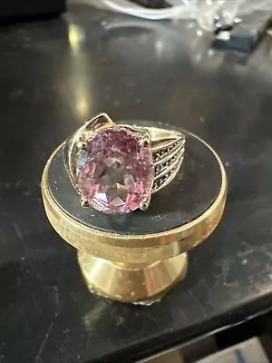 Vintage 10K Yellow Gold John Rinker JCR Signed Ruby Diamond Ring Size 7 • $85