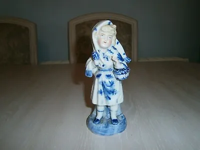 £25 • Buy Rare Antique German Conta & Boehme Fairing Blue & White Girl Figurine 1441 C1860