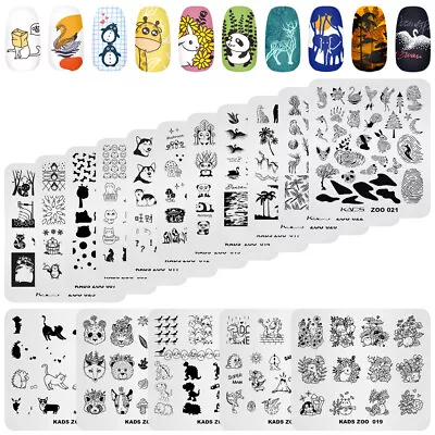 24 Types Nail Stamp Plate Cute Animal Designs Manicure Stamping Polish Template • £3.11