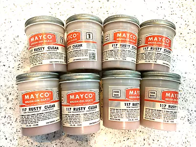 Lot Of 8 RARE VINTAGE MAYCO ~ Satin Matt Glaze ~ 117 Rusty Clear • $32