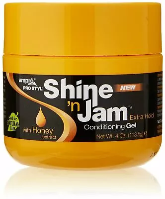 AMPRO SHINE 'N JAM CONDITIONING HAIR GEL EXTRA HOLD 4oz + PREMIUM DELIVERY • £7.95