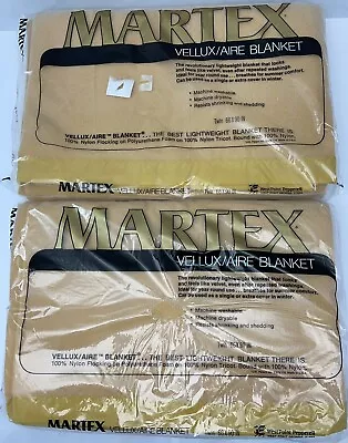 Set Of 2 Martex Vellux Aire Blankets Original Tan Twin Velvety Plush New • $99.95