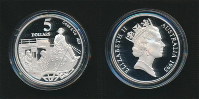 $48.99 • Buy Australia: 1995 $5 Cobb & Co 1.15oz Large Silver Masterpiece In Silver