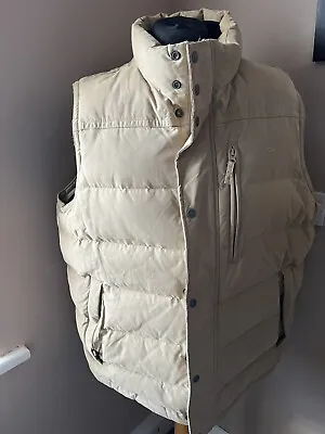 Timberland Gilet Mens 3XL Vintage Beige Vest Down XXXL Body Warmer • £54.99