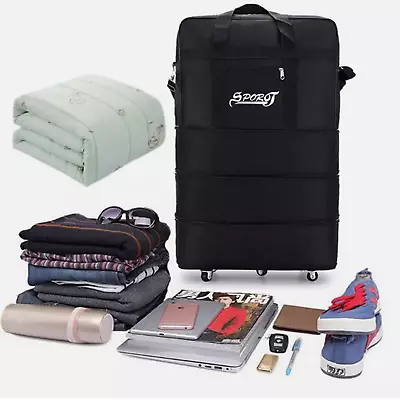 42inch Extra Large Lightweight Luggage Trolley Suitcase Travel Bag With 5 Wheels • £22.79