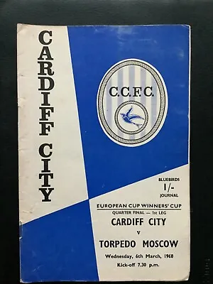 1968 CARDIFF CITY V  TORPEDO MOSCOW - ECWC Quarter Final  1st Leg • £2.99