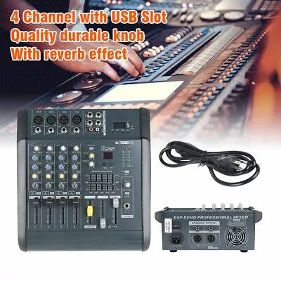 4 Channel Bluetooth Audio Powered Mixer DJ Mixing Amplifier 16DSP RMS With USB • $108.99