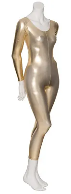 £20 • Buy Gold Shiny Metallic Dance Fancy Dress Long Sleeve Catsuit Unitard KDC017 By Katz