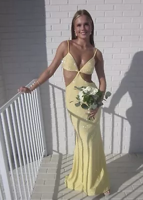 Sherri Hill 55518 Prom Dress Yellow 2 • $610