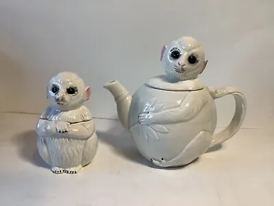 Creepy Or Cute? Oddity Vintage Seymour Mann Monkey Teapot & Sugar Bowl. EUC • $45