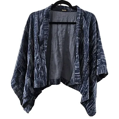 SAACHI Cropped Kimono Jacket One Sz S M L Crushed Velvet Blazer Shall Shrug Coat • $44.99