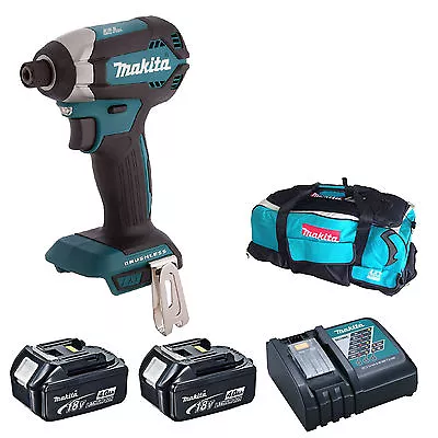 Makita 18v Dtd153 Impact Driver 2 Bl1840 Dc18rc & Dk18027 Bag • £525.99