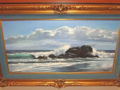 VIOLET PARKHURST Oil Painting Canvas Afternoon Surf Framed & Signed • $1820